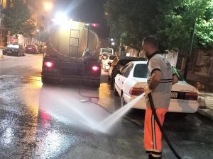 Battalgazi’de geceleri temizlik mesaisi