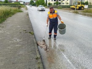 Yoğun yağışa rağmen temizlik durmadı