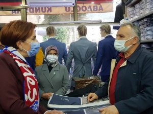 İYİ Parti Genel Başkanı Akşener esnafı dinledi