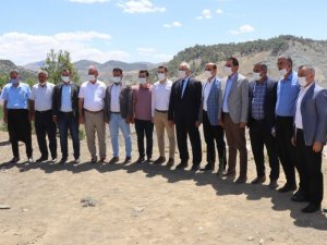 Gaziantep ve Adıyaman protokolü’nden Çetintepe Barajı inşaatında inceleme