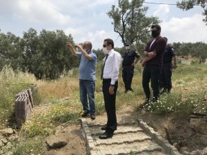 Kaymakam İlyas Memiş Reşitköy Barajı inşaatında inceleme yaptı