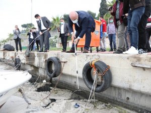 Darıca sahilinde deniz salyası seferberliği başladı