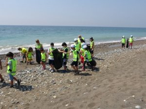 Mersin’de deniz kaplumbağaları için sahil temizliği