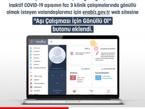 Sağlık Bakanlığı: "E-Nabız sistemi üzerinden yerli aşıya gönüllü olabilirsiniz"