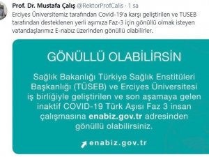 Prof. Dr. Çalış, "Vatandaşlarımız Covid-19 aşısı için E-nabız üzerinden gönüllü olabilirler"