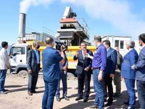 Başkan Gürkan, mobil plent tesisinde inceleme yaptı