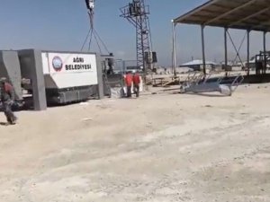 Ağrı’da en büyük asfalt plentinin kurulumu için çalışmalar başladı