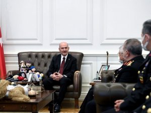 Bakan Soylu, Jandarma Genel Komutanı Orgeneral Çetin başkanlığındaki heyeti kabul etti