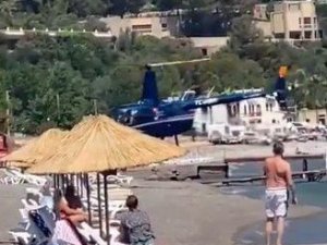 Marmaris’te plaja helikopter indi