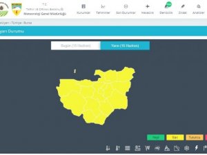 Bursa için sarı uyarı