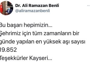 Kayseri’de bir günde 19 bin 852 korona virüs aşısı yapıldı