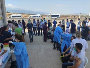 Sanayi şehri Gaziantep’te sanayi çalışanları aşılanıyor
