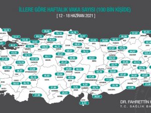 Sağlık Bakanı Koca, illere göre haftalık vaka haritası yayınlandı