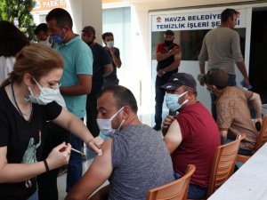 Havza Belediyesi’nde personel aşılandı