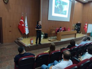 Hastane personeline yangın eğitimi verildi