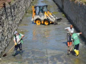 Kötü koku ve sinek popülasyonunun önüne geçmek için kanal temizliği yapıldı
