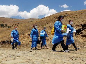 Patika yolları aşan sağlıkçılar, berivanlara korona virüs aşısı ulaştırdı