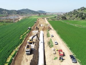 Koçarlı Bağarası sulaması 2. kısım inşaatında çalışmalar hızla devam ediyor