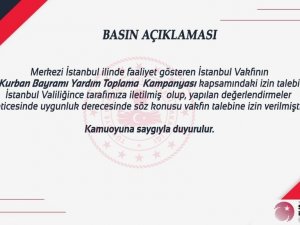 İstanbul Vakfı’nın kurban kampanyası izin başvurusu kabul edildi