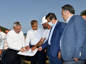 Vali Gürel ve milletvekilleri Yer Altı Baraj inşaatında incelemeler yaptı