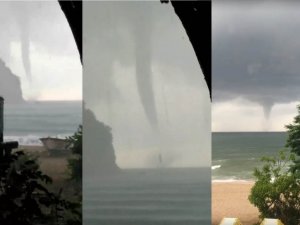 Amasra açıklarında hortumlar oluştu