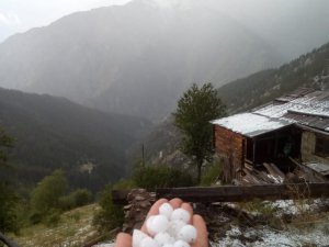 Artvin’de dolu yağışı etkili oldu