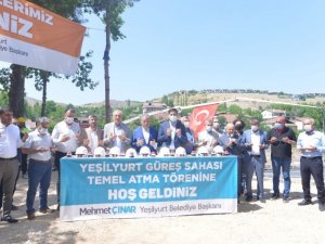 Yeşilyurt güreş sahasının temeli törenle atıldı
