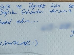 Hastaneden taburcu olan kadının yakınlarının bıraktığı not duygulandırdı