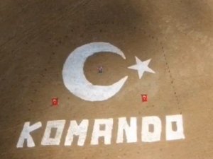 Yedisu ilçesindeki Fatih Tepesi’ne ay yıldız figürü işlendi