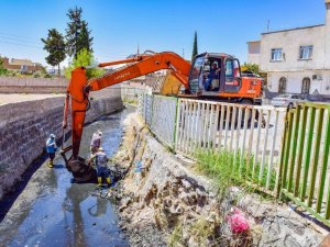 Ceylanpınar Antep Deresinde temizlik çalışması başlatıldı