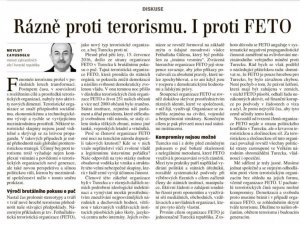 Bakan Çavuşoğlu’nun darbe girişimi makalesi Çekya gazetesinde