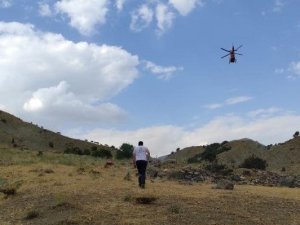 Dağda rahatsızlanan çobanın imdadına ambulans helikopter yetişti