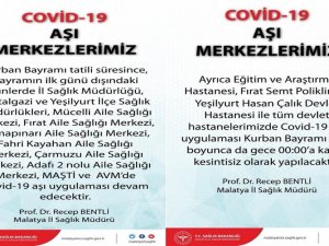 Bayramda da aşılama devam edecek