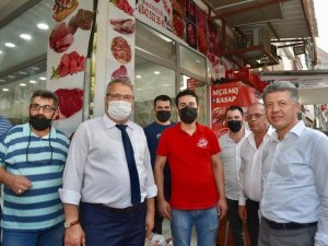 Başkan Çerçi Milletvekili Özkan’la esnaf ziyareti yaptı