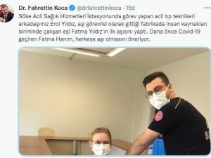 Bakan Koca’dan aşı paylaşımı