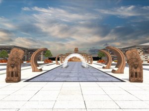 Kadeş Barış Meydanı’na leblebi ve Hitit figürleri yerleştirildi