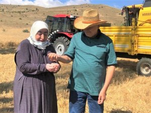 AK Parti Genel Başkanvekili Binali Yıldırım köyünde arpa hasadı yaptı