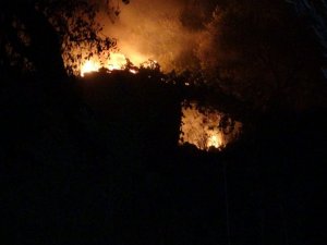 Yanan evleri söndürmek için herkes seferber oldu