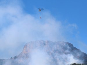 Kozan’da orman yangını devam ediyor, havadan müdahale başladı