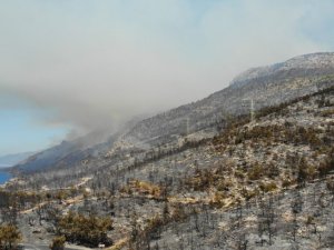 Yanan bölgeler drone ile havadan görüntülendi