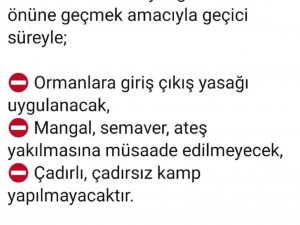 Sivas’ta ormanlık alanlara girişler yasaklandı