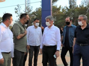 Başkan Yılmaz, yangın bölgelerinde inceleme yaptı