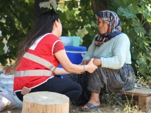 Kızılay ekiplerinden yangınzedelere mobilize yardım