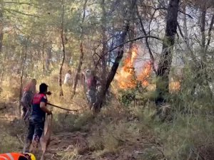 Aydın itfaiyesinin, Marmaris’te ateşle mücadelesi sürüyor
