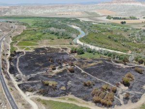 Kuş Cenneti’nde çıkan yangının tahribatı havadan görüntülendi