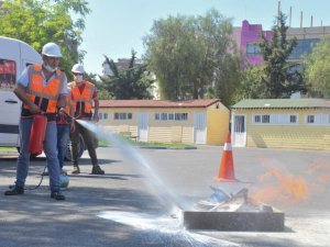Yenişehir Belediyesi personeline yangın tatbikatı