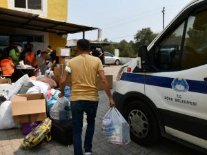 Söke Belediyesi’nin yardım aracı Muğla’nın Bodrum ilçesine ulaştı