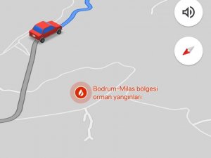 Muğla’daki yangınlar navigasyon uygulamalarına da yansıdı