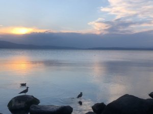 Çıldır Gölü’nde gün batımı bir başka güzel