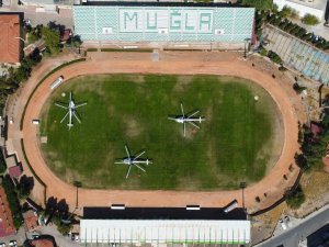 Muğla Atatürk Stadı helikopter pistine döndü